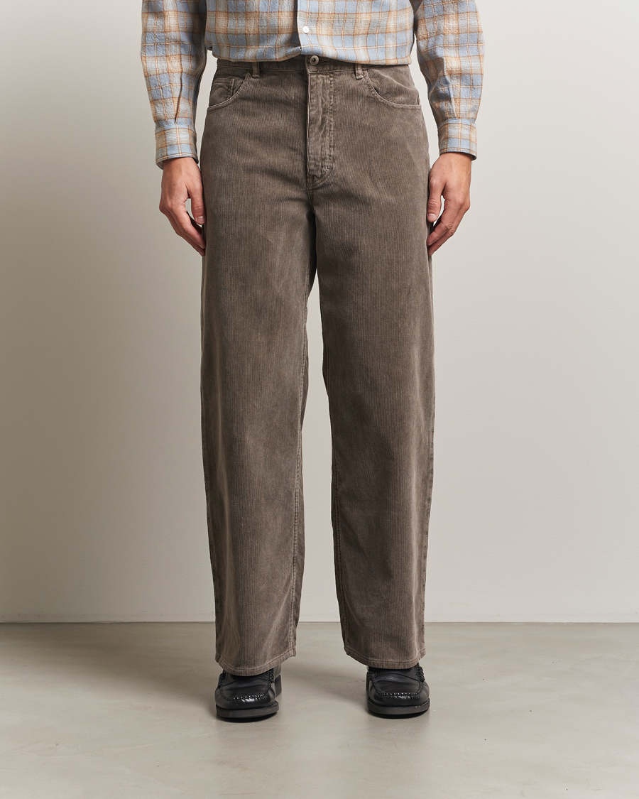Uomini | Pantaloni | Auralee | Dyed Corduroy 5-Pocket Pants Olive