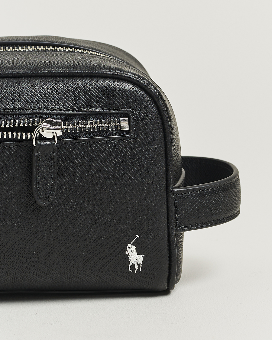Uomini | Polo Ralph Lauren Saffiano Leather Washbag Black | Polo Ralph Lauren | Saffiano Leather Washbag Black