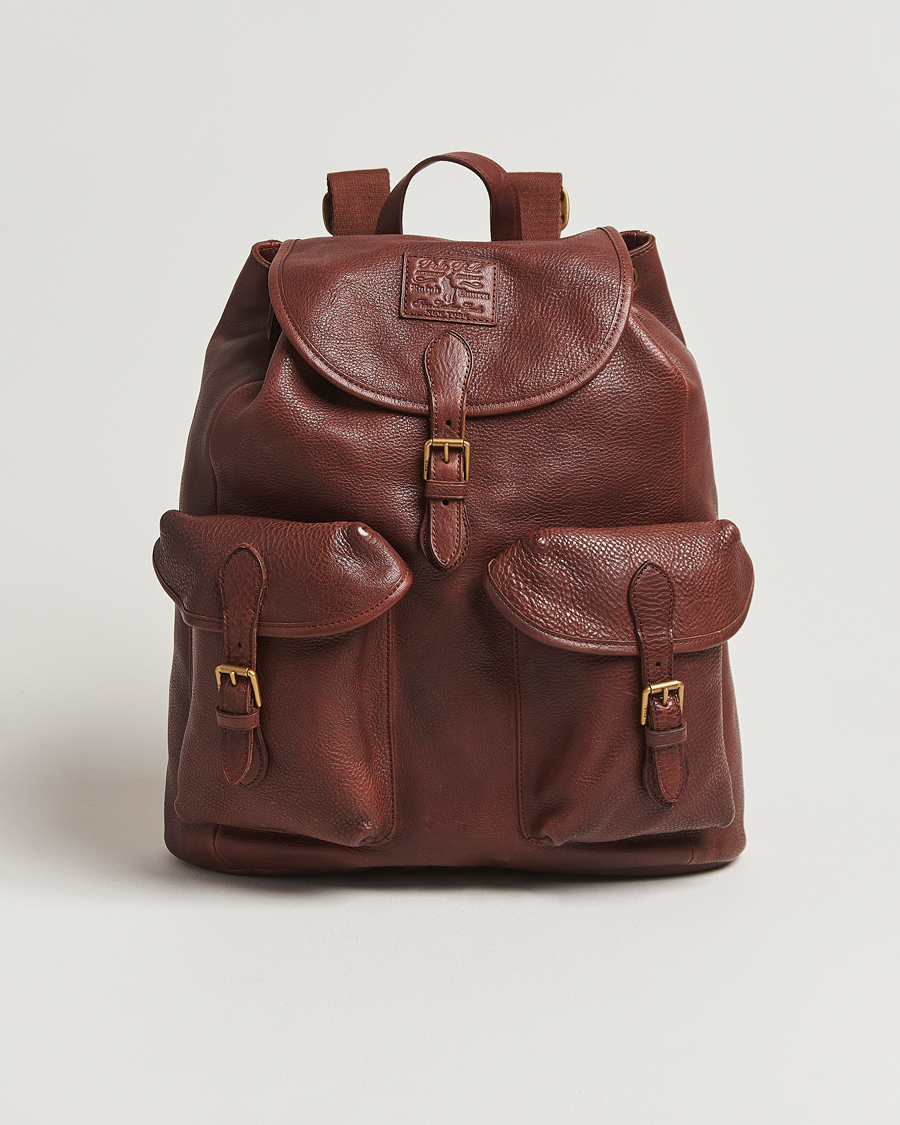 Uomini | Polo Ralph Lauren Washed Heritage Leather Backpack British Tan | Polo Ralph Lauren | Washed Heritage Leather Backpack British Tan