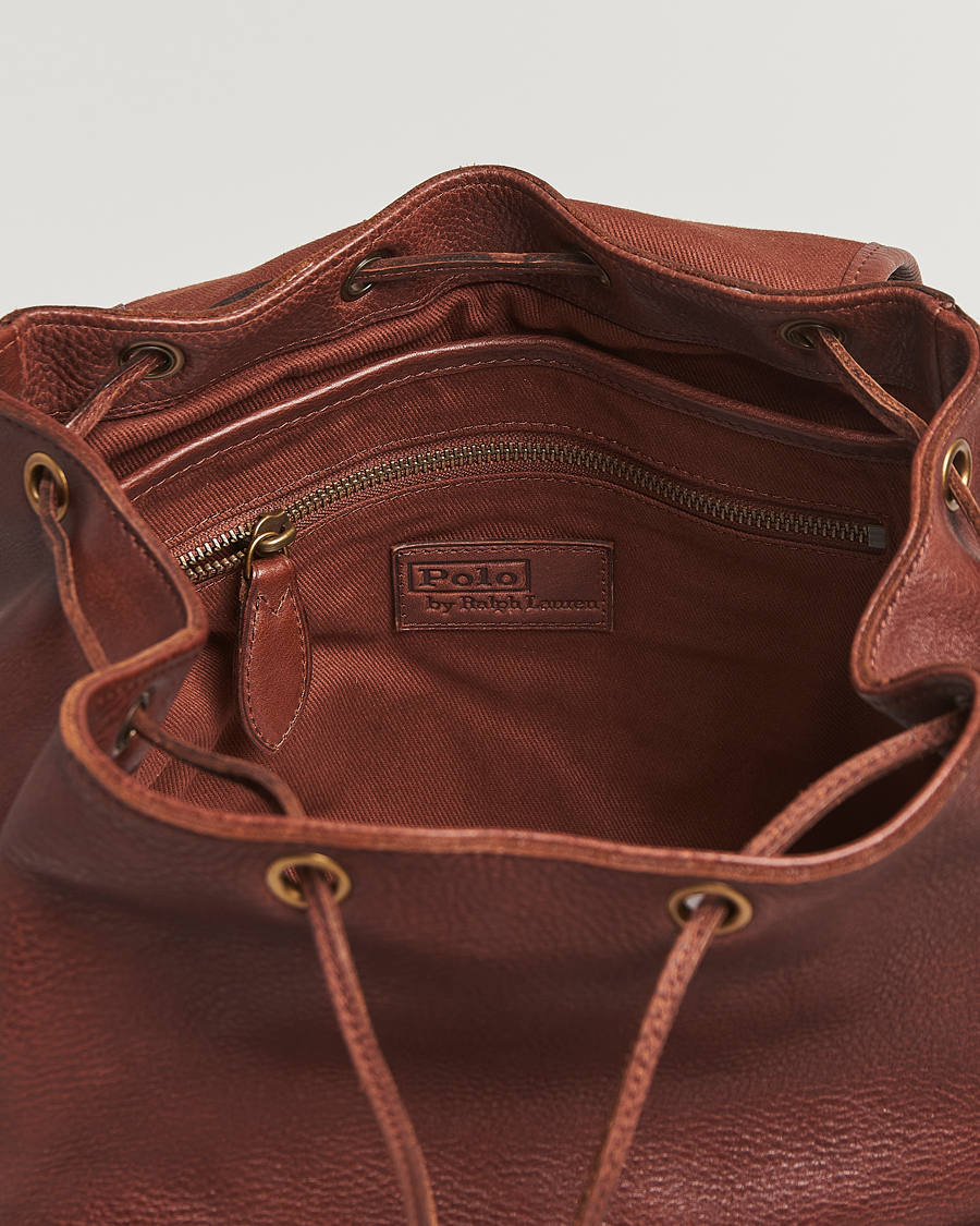 Uomini | Polo Ralph Lauren Washed Heritage Leather Backpack British Tan | Polo Ralph Lauren | Washed Heritage Leather Backpack British Tan