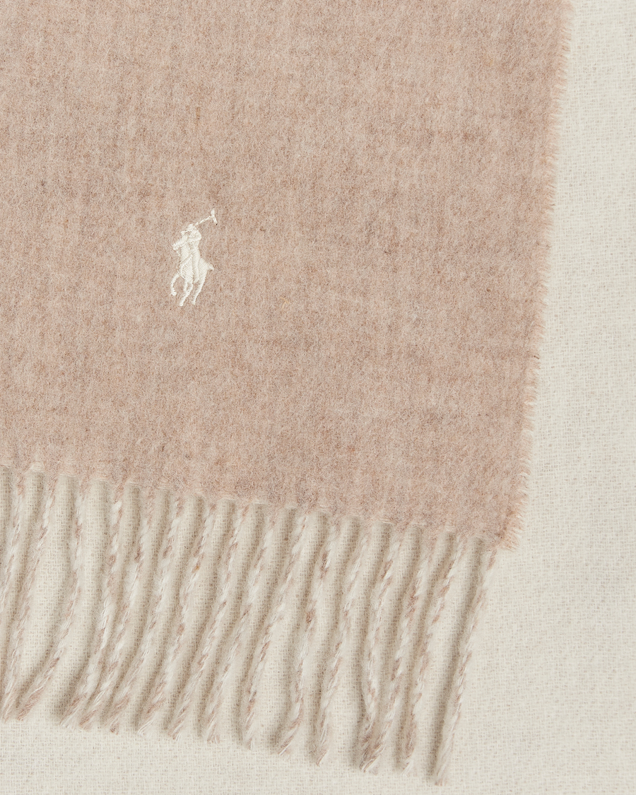 Uomini | Polo Ralph Lauren Reversible Wool Scarf Taupe/Winter Cream | Polo Ralph Lauren | Reversible Wool Scarf Taupe/Winter Cream