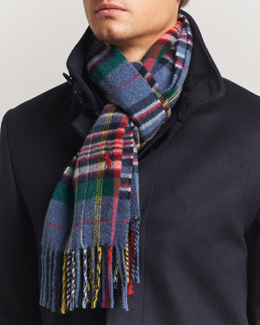 Uomini | Polo Ralph Lauren Classic Wool Scarf Blue Multi | Polo Ralph Lauren | Classic Wool Scarf Blue Multi