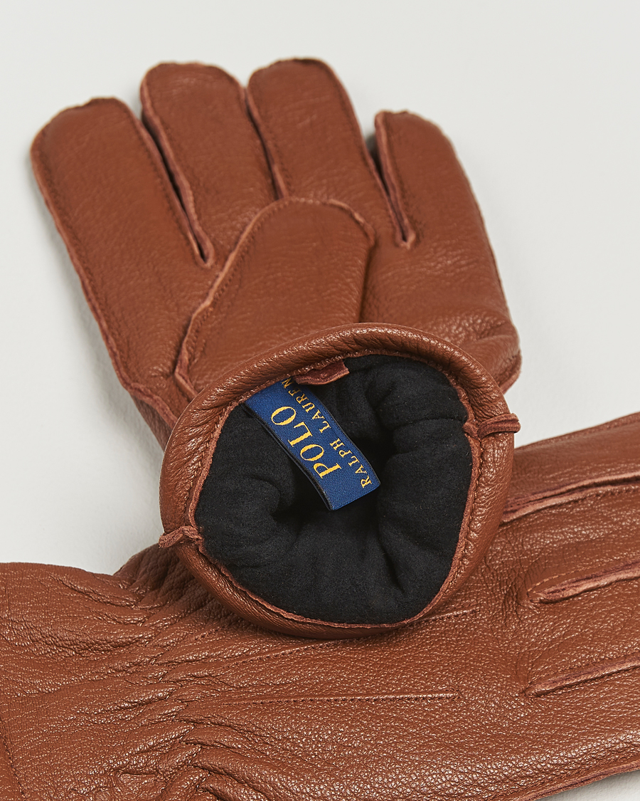 Uomini | Guanti | Polo Ralph Lauren | Full Grain Leather Gloves Caramel
