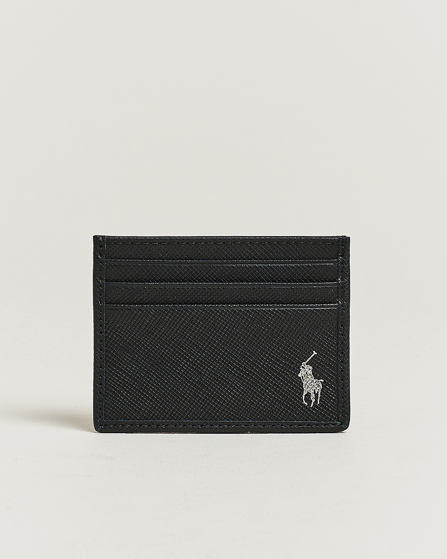 Uomini | Polo Ralph Lauren Saffiano Leather Credit Card Case Black | Polo Ralph Lauren | Saffiano Leather Credit Card Case Black