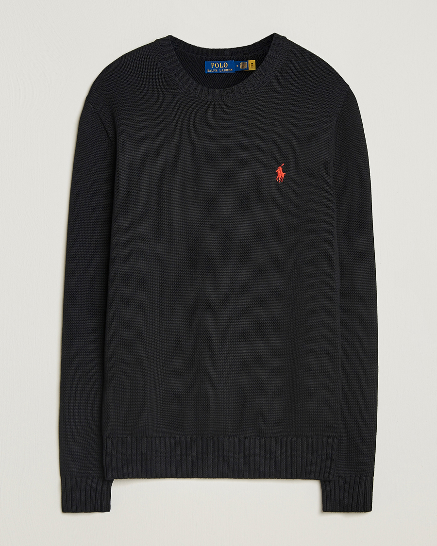 Uomini | Maglieria | Polo Ralph Lauren | Cotton Crew Neck Sweater Polo Black