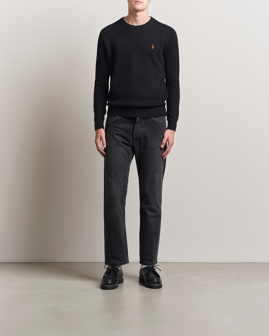 Uomini | Maglieria | Polo Ralph Lauren | Cotton Crew Neck Sweater Polo Black