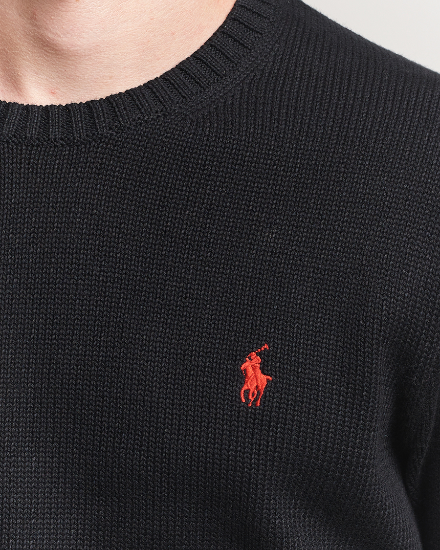 Uomini | Maglieria | Polo Ralph Lauren | Cotton Crew Neck Sweater Polo Black