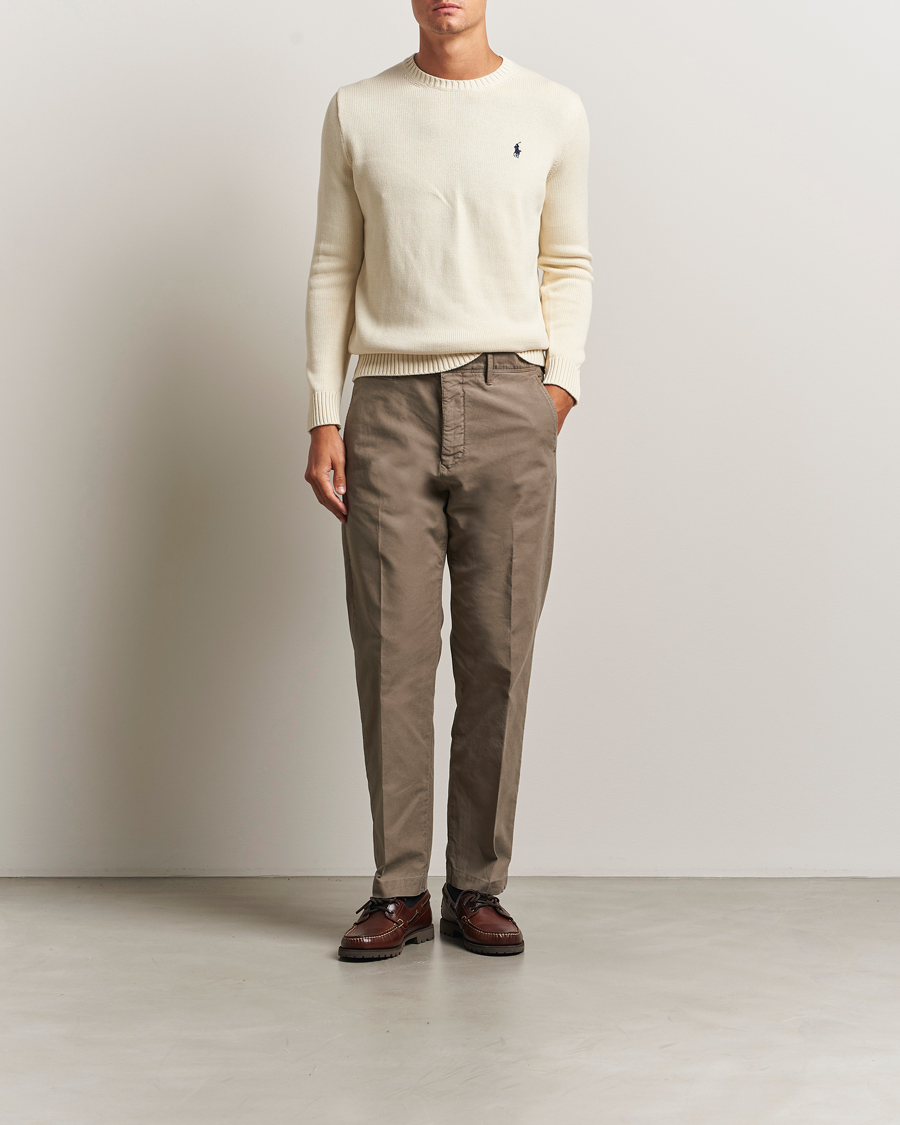 Uomini | Maglieria | Polo Ralph Lauren | Cotton Crew Neck Sweater Andover Cream