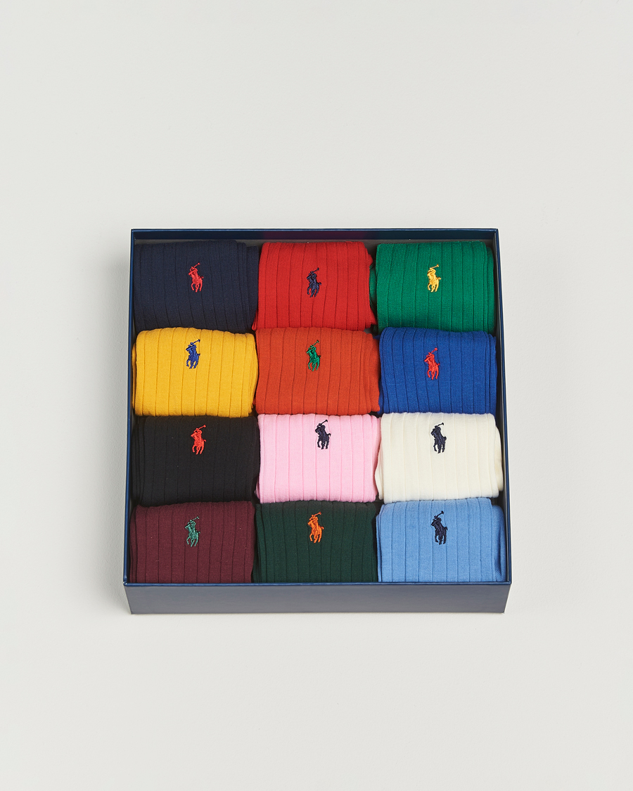 Uomini | Biancheria intima | Polo Ralph Lauren | 12-Pack Egyptian Rib Cotton Crew Socks Multicolor