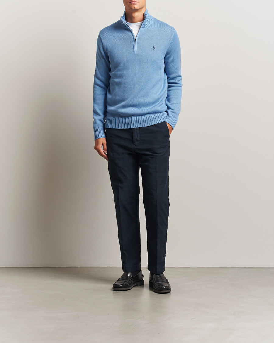 Uomini | Maglieria | Polo Ralph Lauren | Cotton Pullover Half Zip Soft Royal Heather