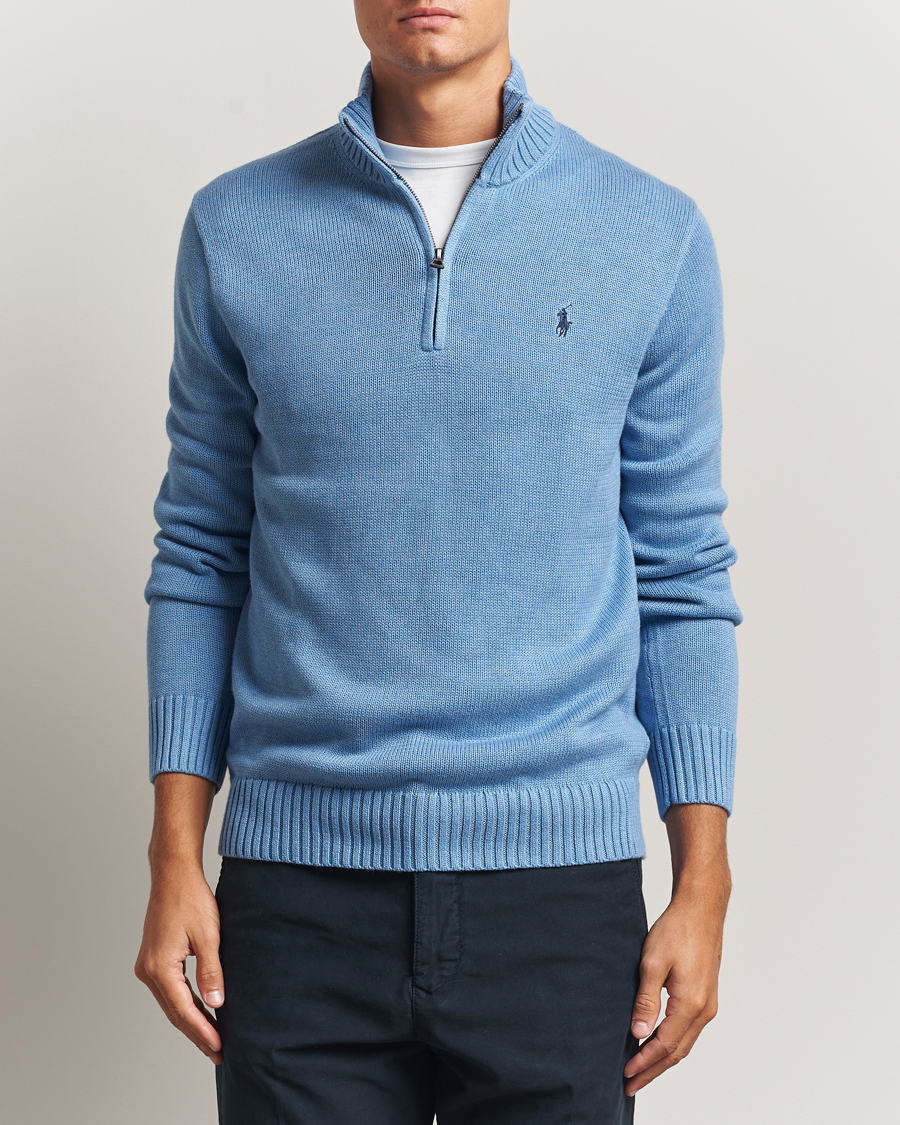 Uomini | Maglieria | Polo Ralph Lauren | Cotton Pullover Half Zip Soft Royal Heather