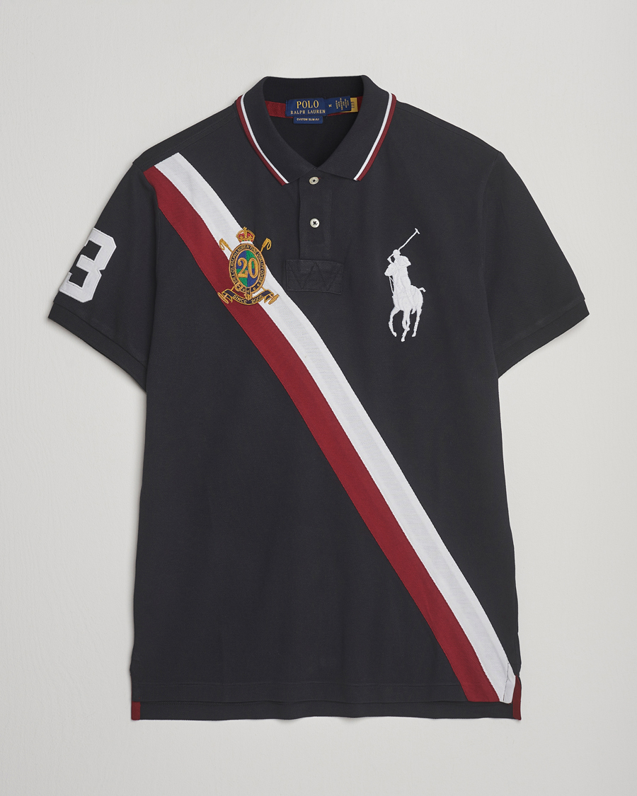 Uomini | Polo | Polo Ralph Lauren | Diagonal Stripe Big Pony Polo Polo Black
