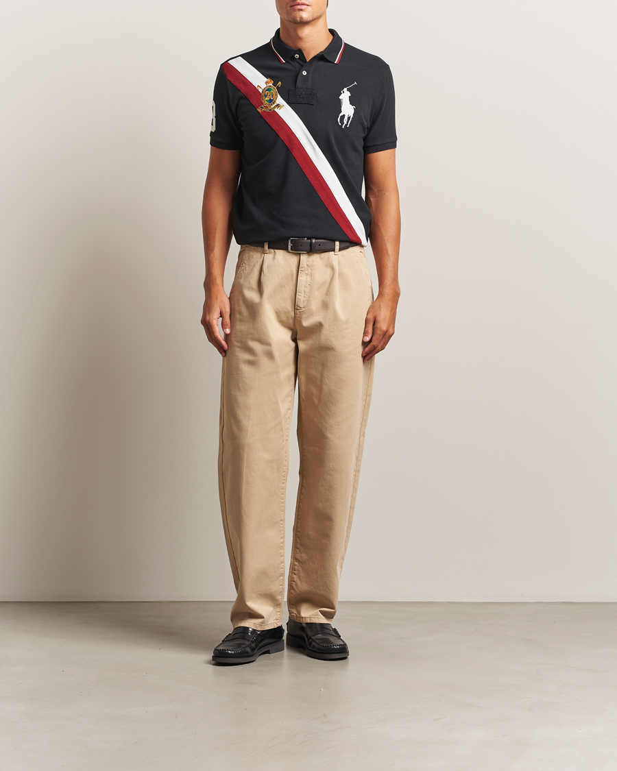 Uomini | Polo | Polo Ralph Lauren | Diagonal Stripe Big Pony Polo Polo Black