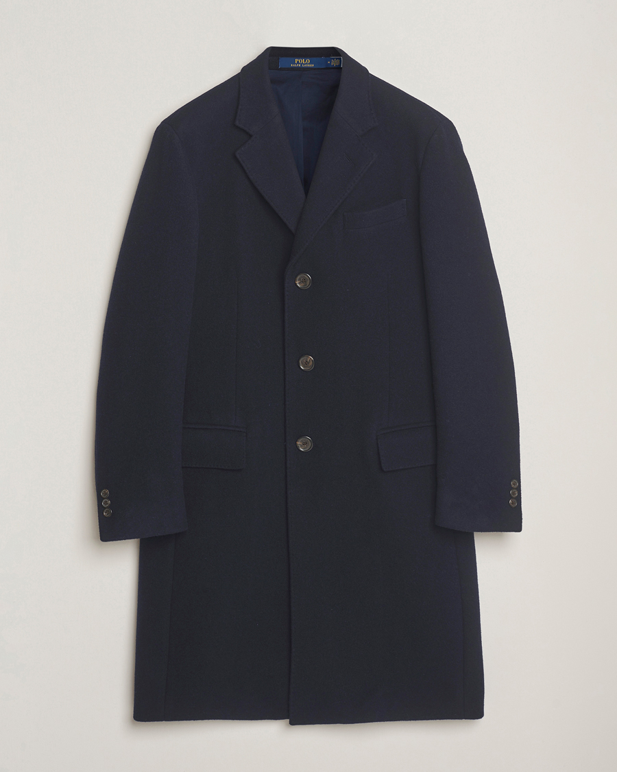 Uomini | Giacche | Polo Ralph Lauren | Single Breasted Melton Coat Navy