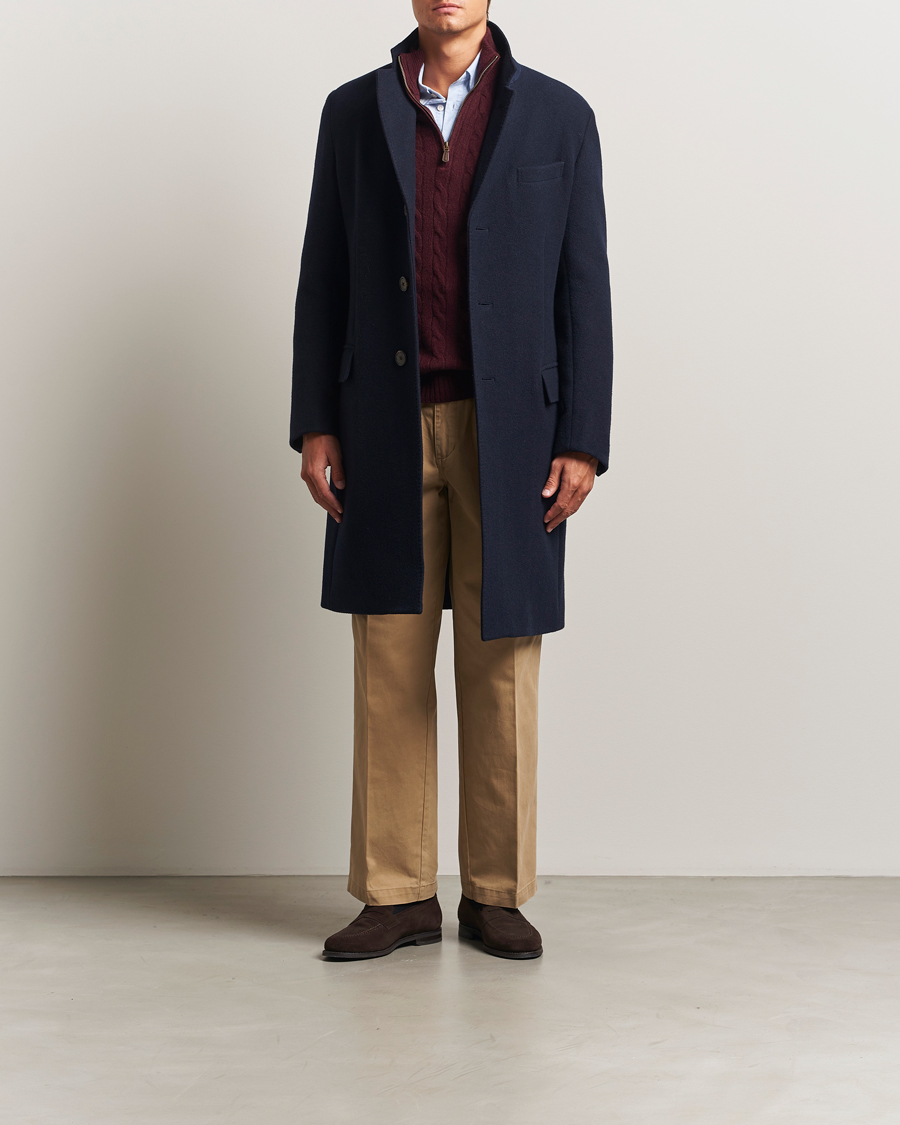 Uomini | Giacche | Polo Ralph Lauren | Single Breasted Melton Coat Navy