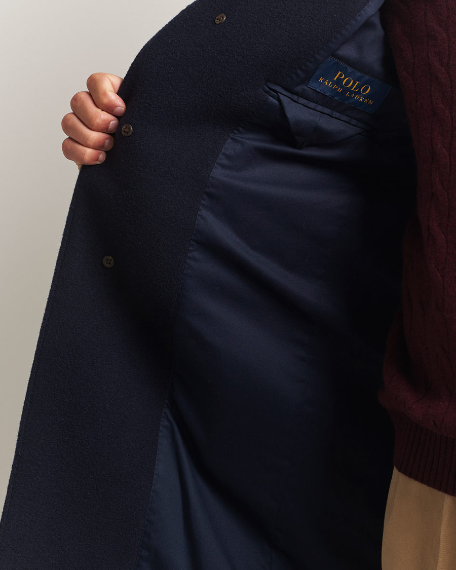 Uomini | Giacche | Polo Ralph Lauren | Single Breasted Melton Coat Navy