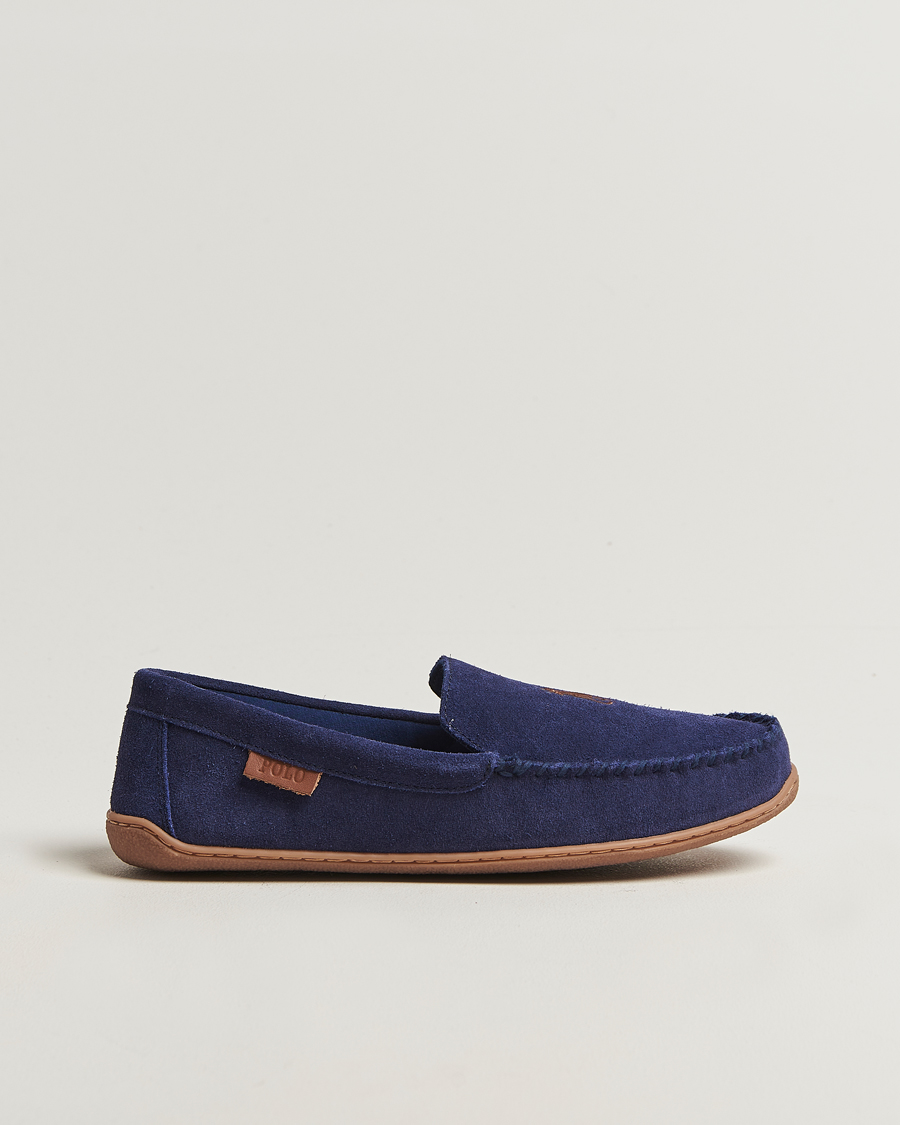 Uomini | Polo Ralph Lauren Brenan Slipper Navy Suede | Polo Ralph Lauren | Brenan Slipper Navy Suede