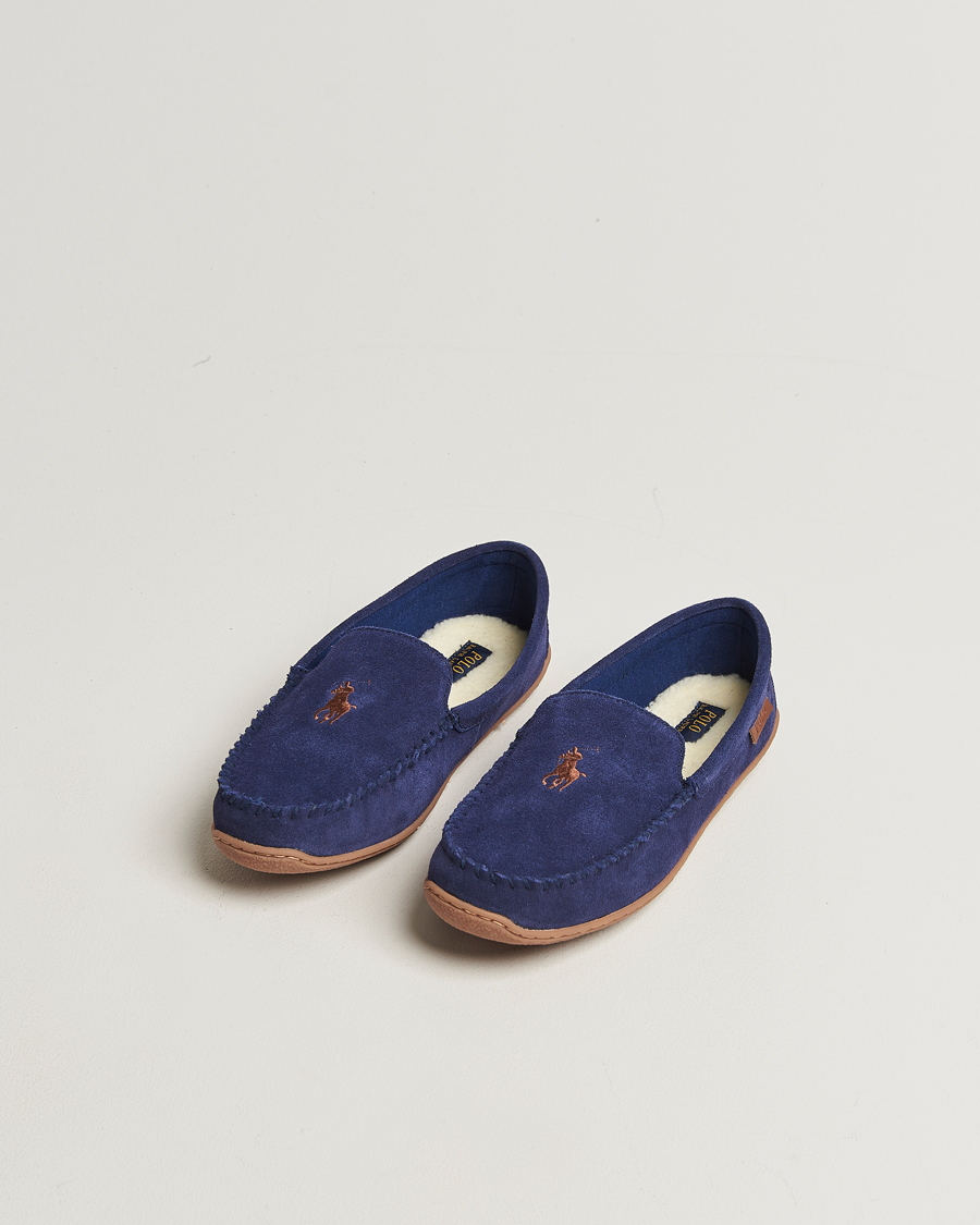 Uomini | Polo Ralph Lauren Brenan Slipper Navy Suede | Polo Ralph Lauren | Brenan Slipper Navy Suede