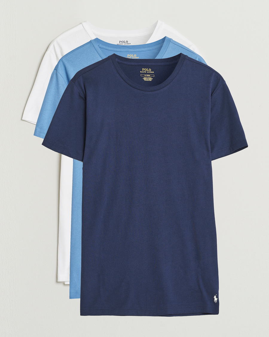 Uomini | T-shirt | Polo Ralph Lauren | 3-Pack Crew Neck T-Shirt Blue/White/Navy