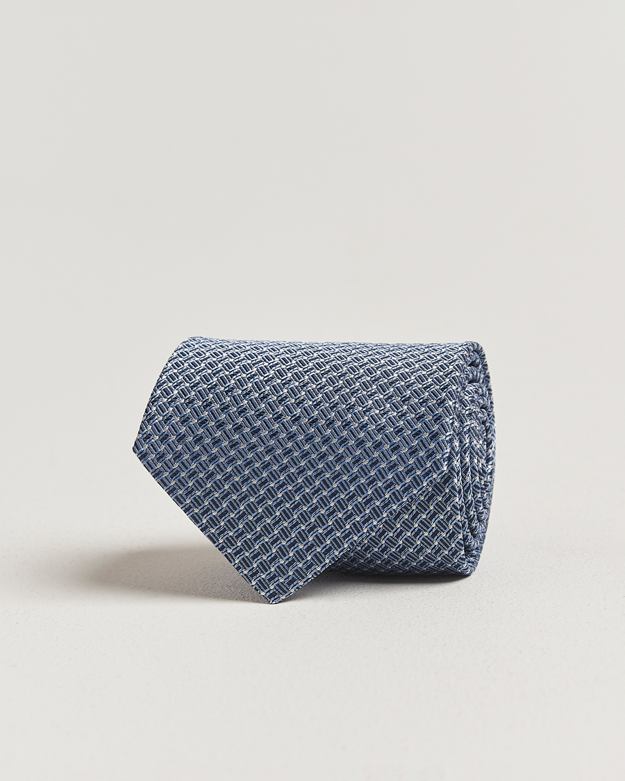 Uomini | Stenströms Woven Silk Tie 7,5cm Navy | Stenströms | Woven Silk Tie 7,5cm Navy