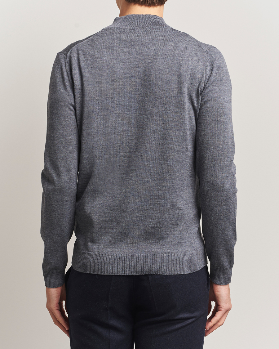 Uomini | Maglieria | Stenströms | Merino Full Zip Grey