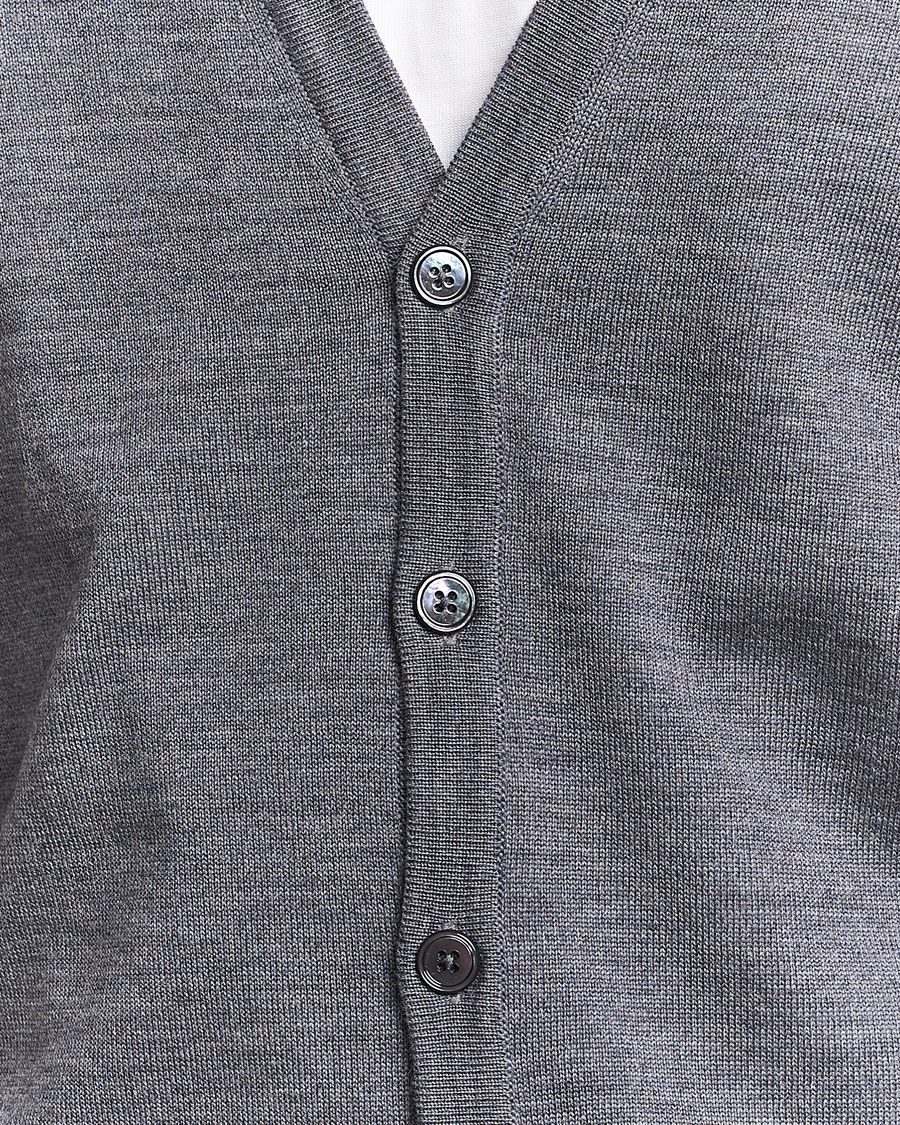 Uomini | Maglieria | Stenströms | Merino Cardigan Grey