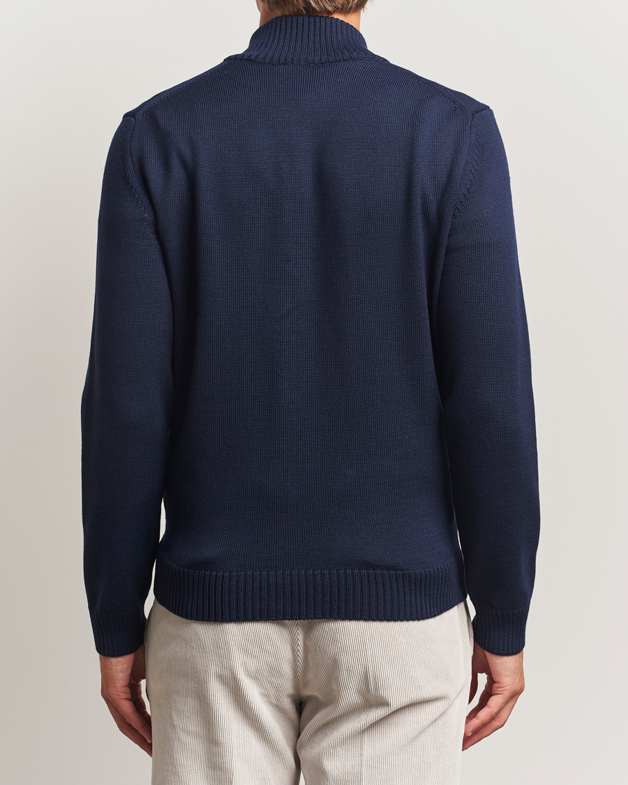 Uomini | Maglieria | Stenströms | Chunky Knitted Merino Cardigan Navy
