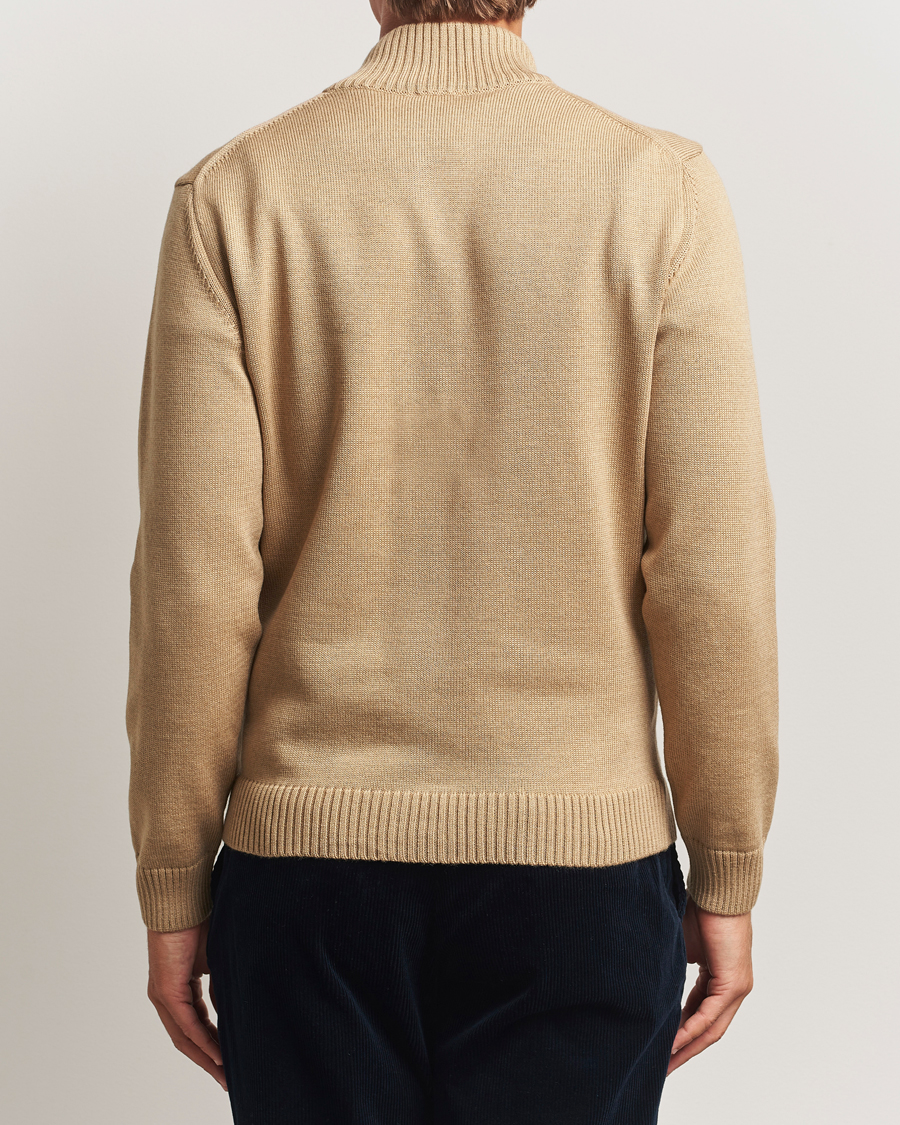Uomini | Maglieria | Stenströms | Chunky Knitted Merino Cardigan Beige