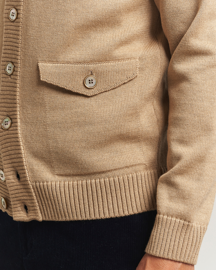Uomini | Maglieria | Stenströms | Chunky Knitted Merino Cardigan Beige
