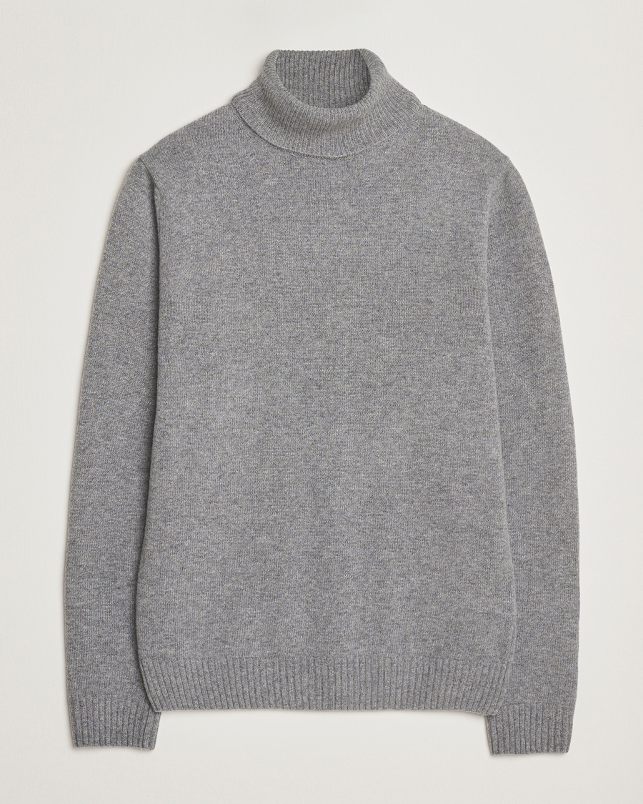 Uomini | Maglieria | Stenströms | Brushed Merino Rollneck Grey