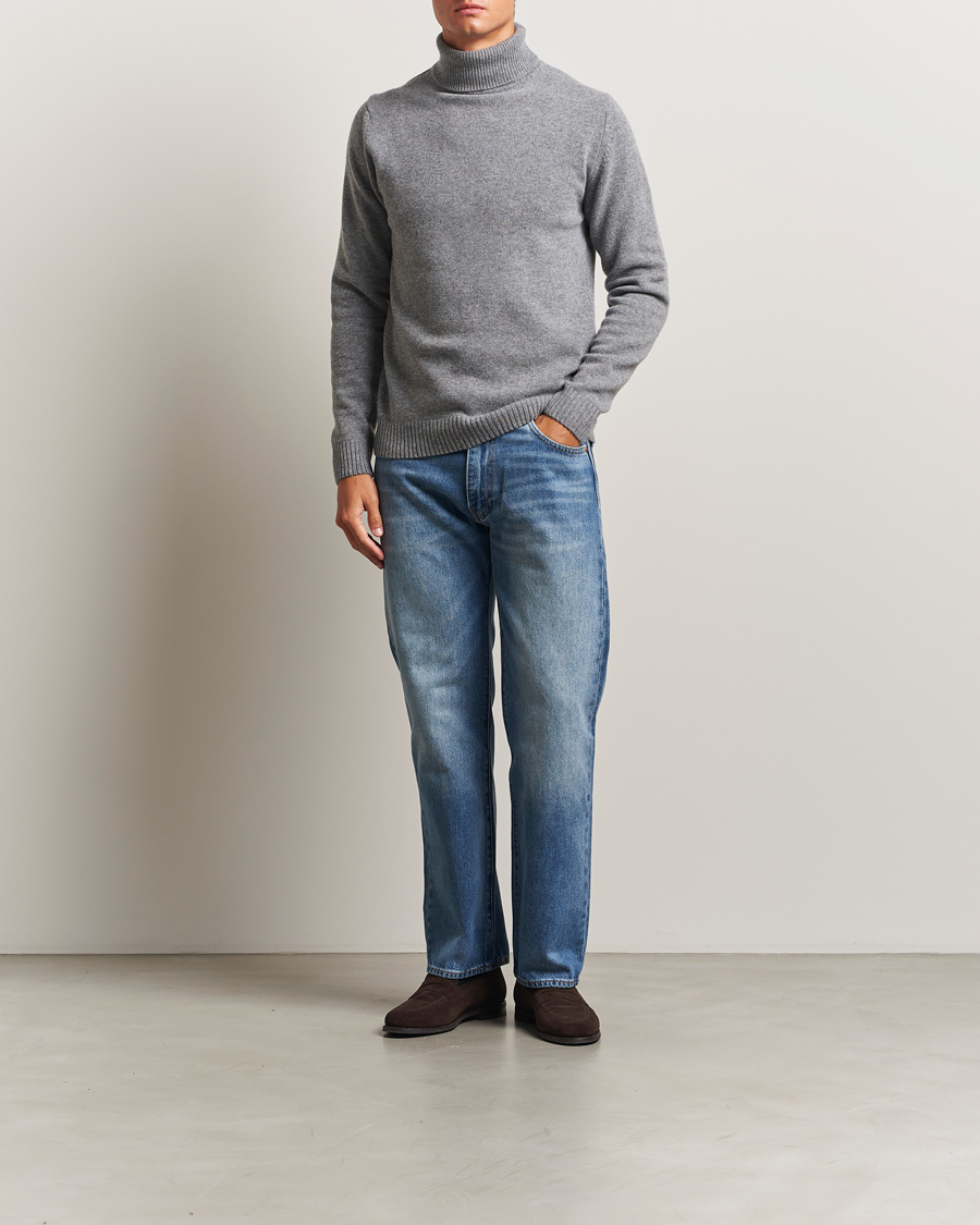 Uomini | Maglieria | Stenströms | Brushed Merino Rollneck Grey