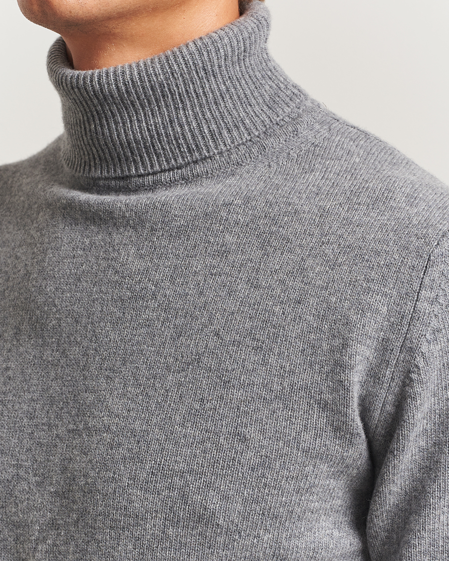 Uomini | Maglieria | Stenströms | Brushed Merino Rollneck Grey