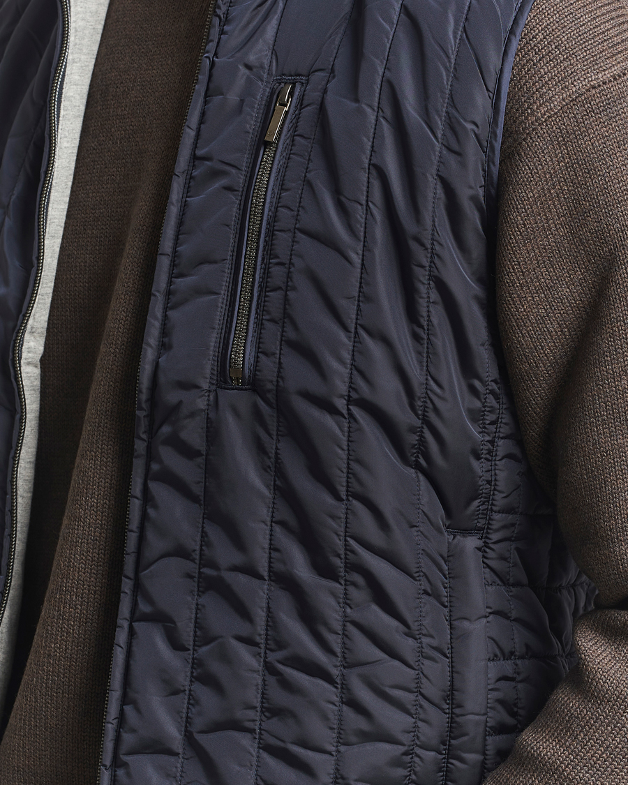 Uomini | Gilet | Stenströms | Nylon Quilted Light Padded Vest Navy
