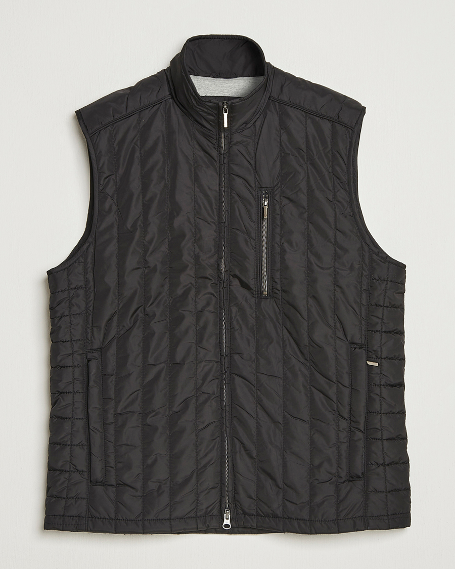 Uomini | Gilet | Stenströms | Nylon Quilted Light Padded Vest Black