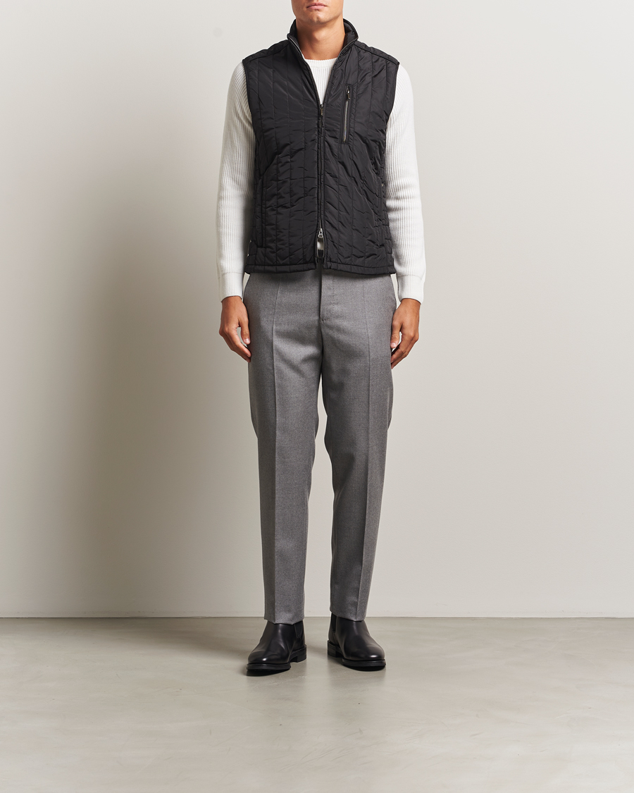 Uomini | Gilet | Stenströms | Nylon Quilted Light Padded Vest Black