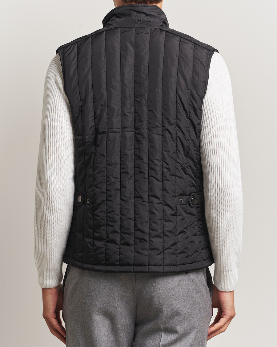 Uomini | Gilet | Stenströms | Nylon Quilted Light Padded Vest Black