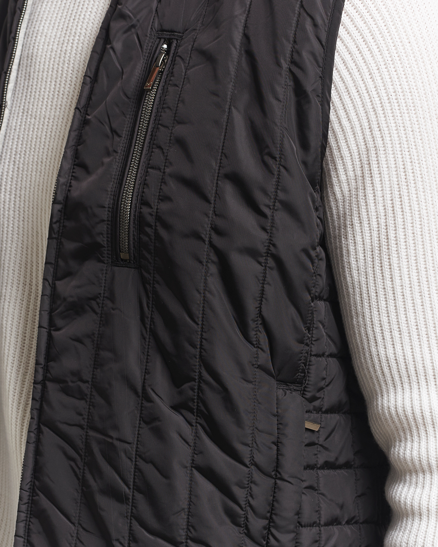 Uomini | Gilet | Stenströms | Nylon Quilted Light Padded Vest Black
