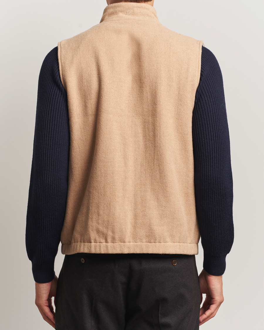 Uomini | Gilet | Stenströms | Reversible Wool Vest Beige