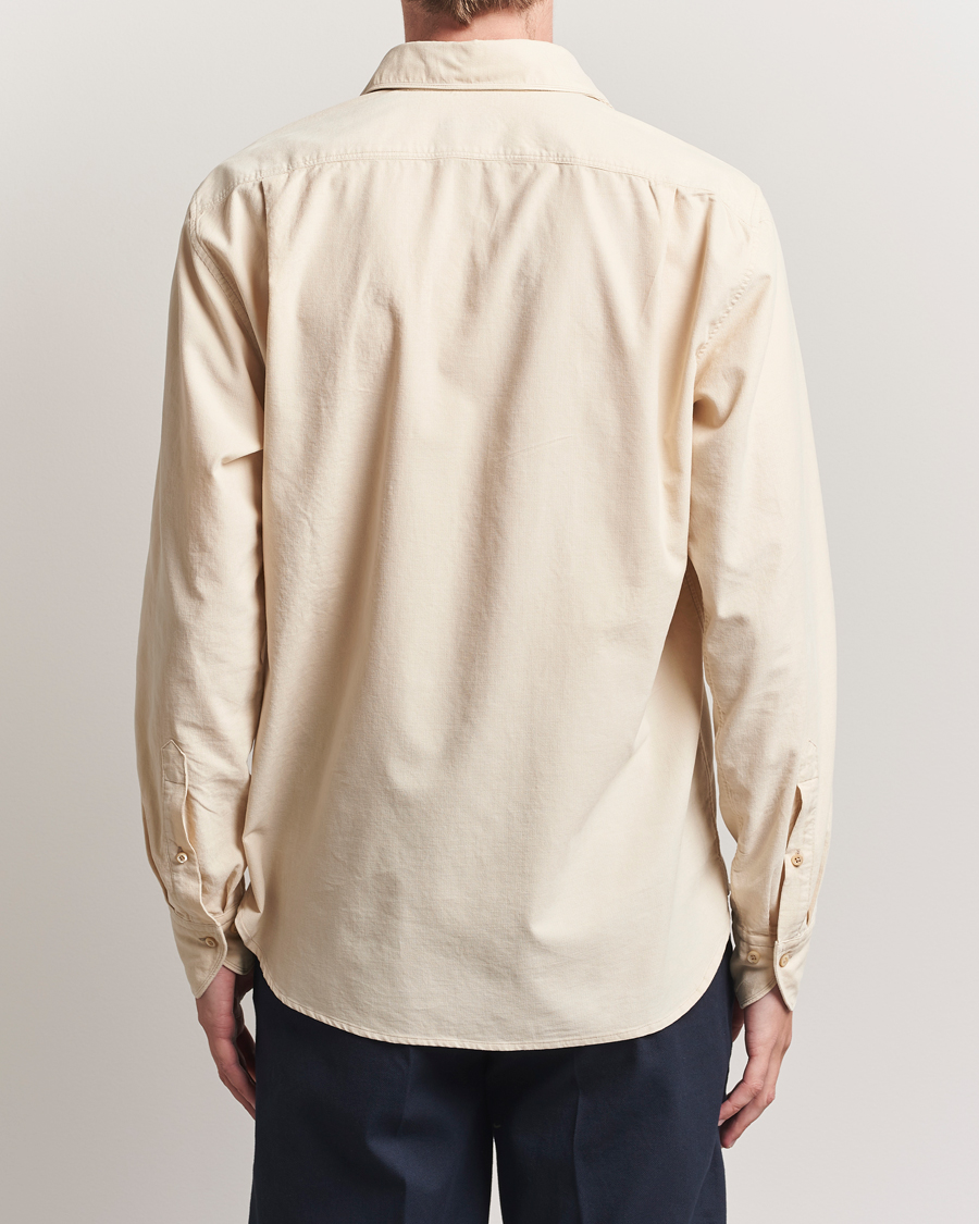 Uomini | Camicie | Stenströms | Regular Fit Cut Away Cord Shirt Beige