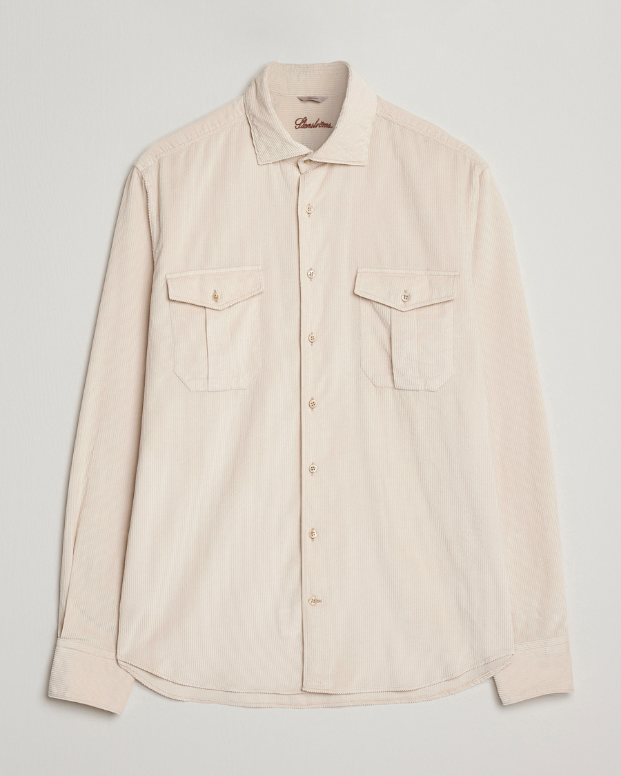 Uomini | Camicie | Stenströms | Regular Fit Cord Pocket Shirt Beige