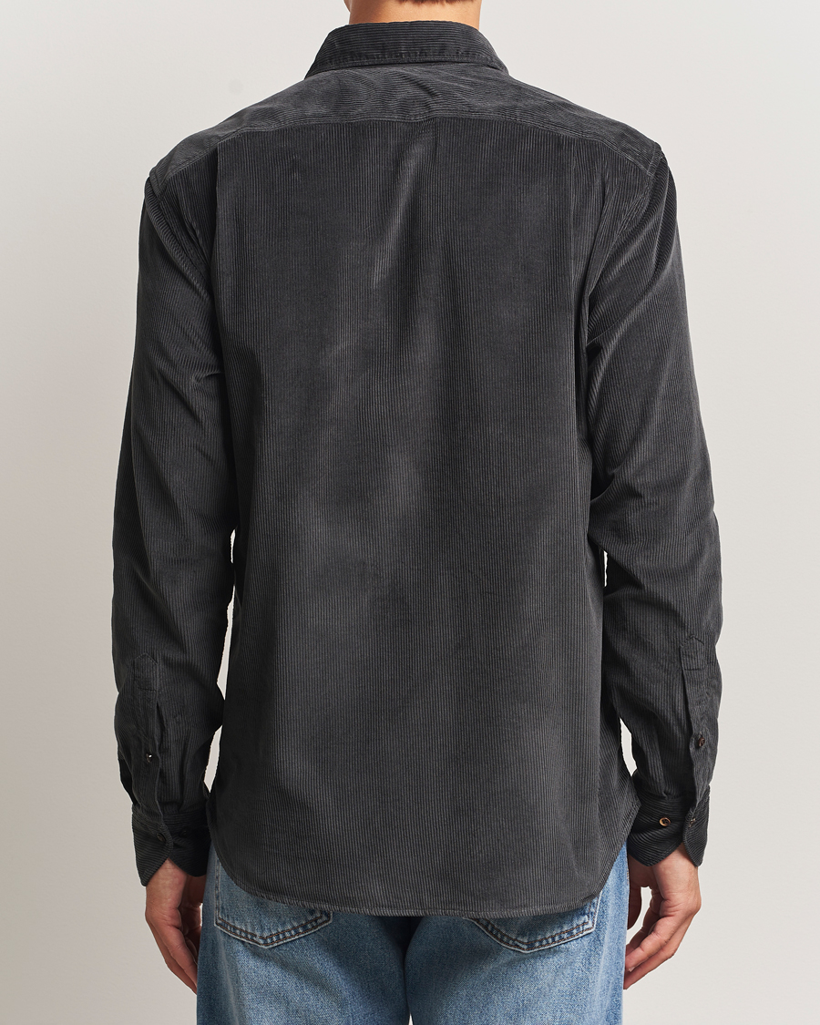 Uomini | Camicie | Stenströms | Regular Fit Cord Pocket Shirt Dark Green