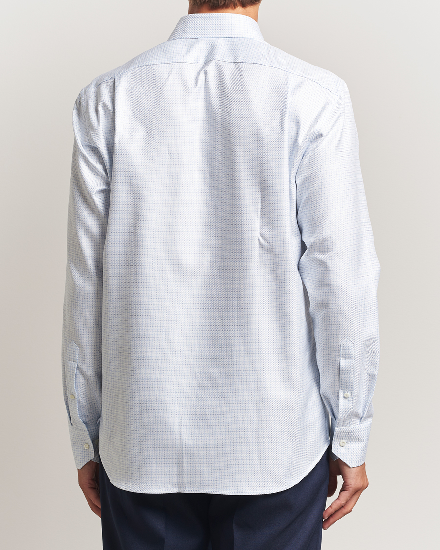 Uomini | Camicie | Stenströms | Regular Fit Diagonal Check Shirt Light Blue