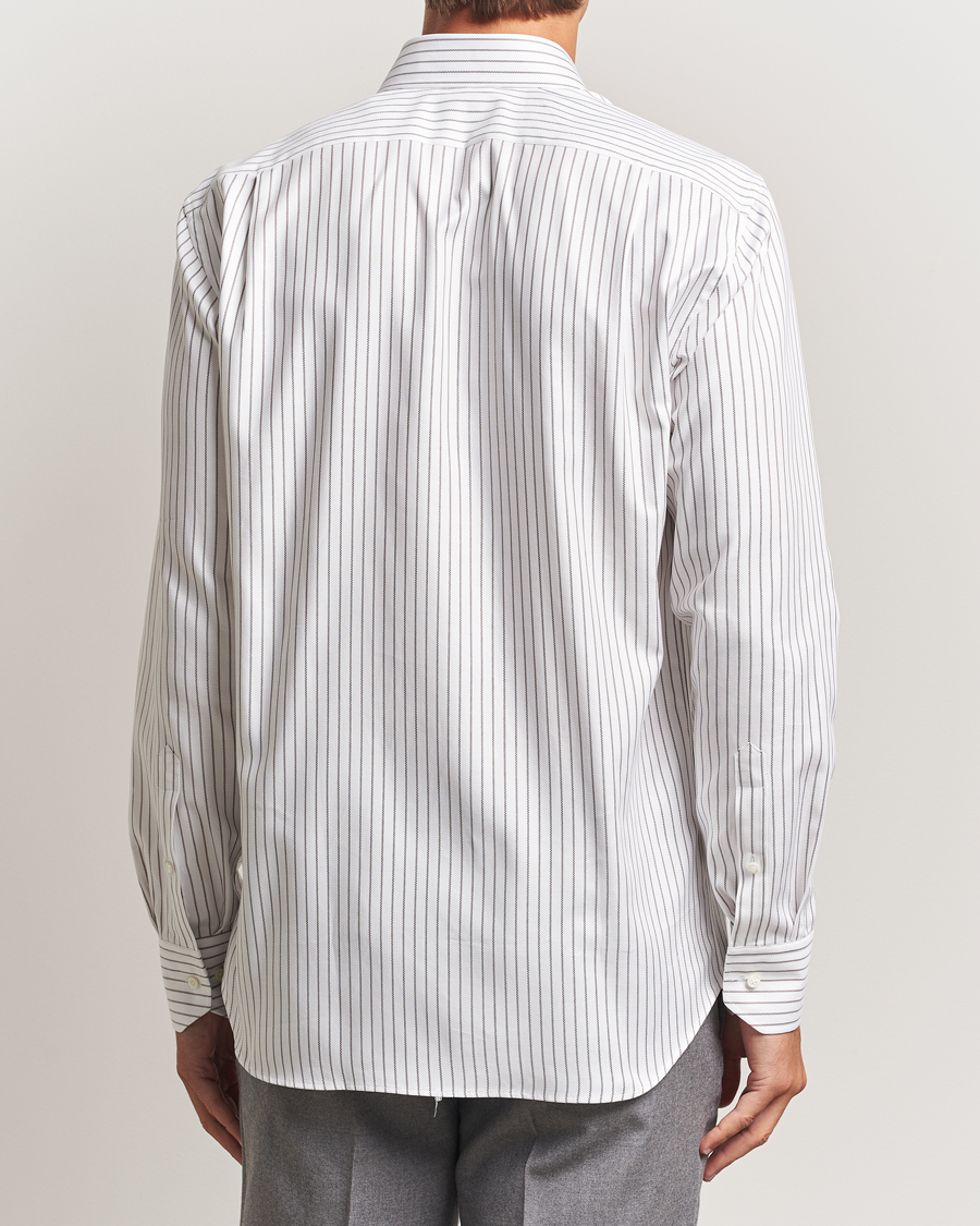 Uomini | Camicie | Stenströms | Regular Fit  Oxford Stripe Cut Away Shirt White