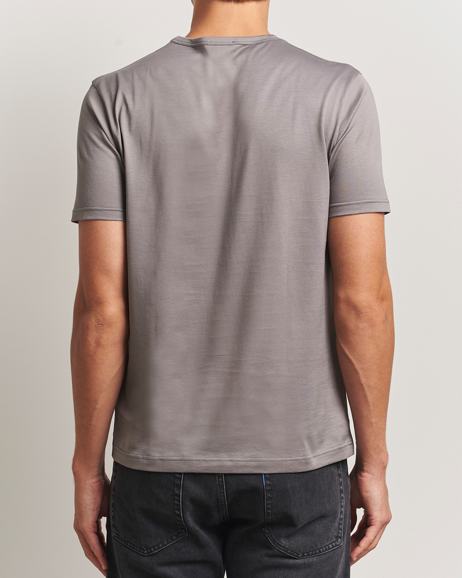 Uomini | T-shirt | Sunspel | Crew Neck Q82 Cotton T-Shirt Iron Grey