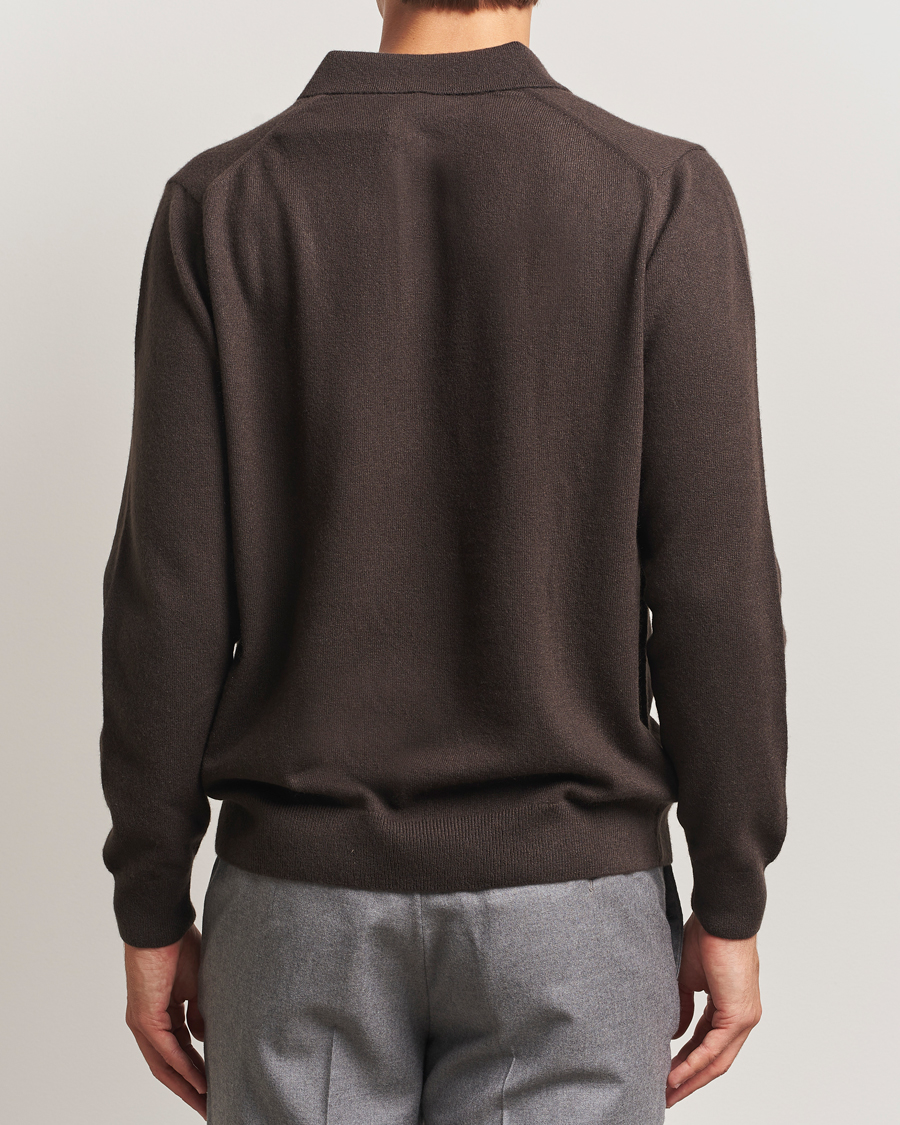 Uomini | Maglieria | Sunspel | Cashmere Polo Truffle