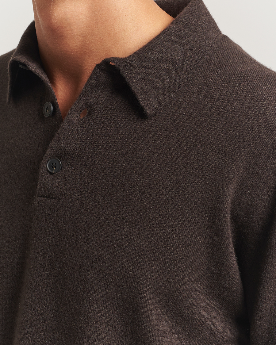 Uomini | Maglieria | Sunspel | Cashmere Polo Truffle