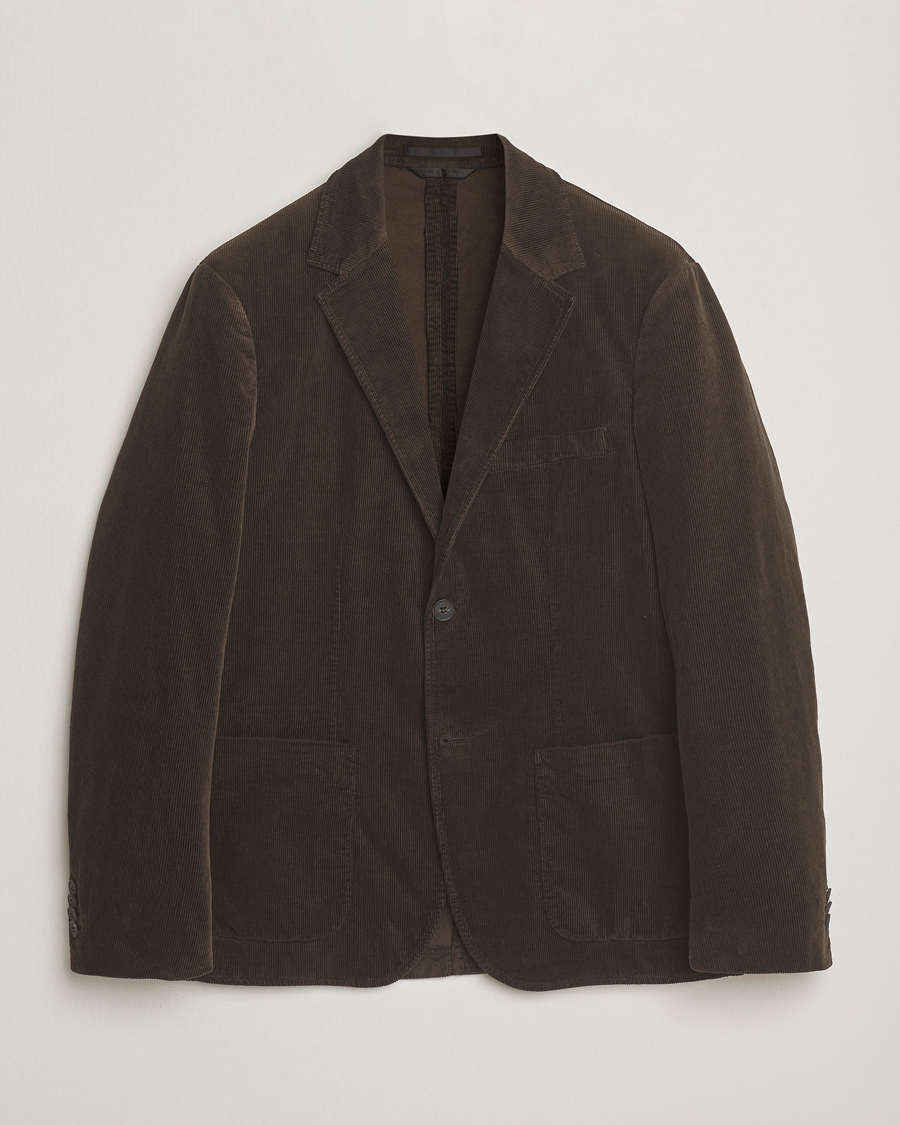 Uomini | Blazers | Sunspel | Relaxed Corduroy Blazer Coffee