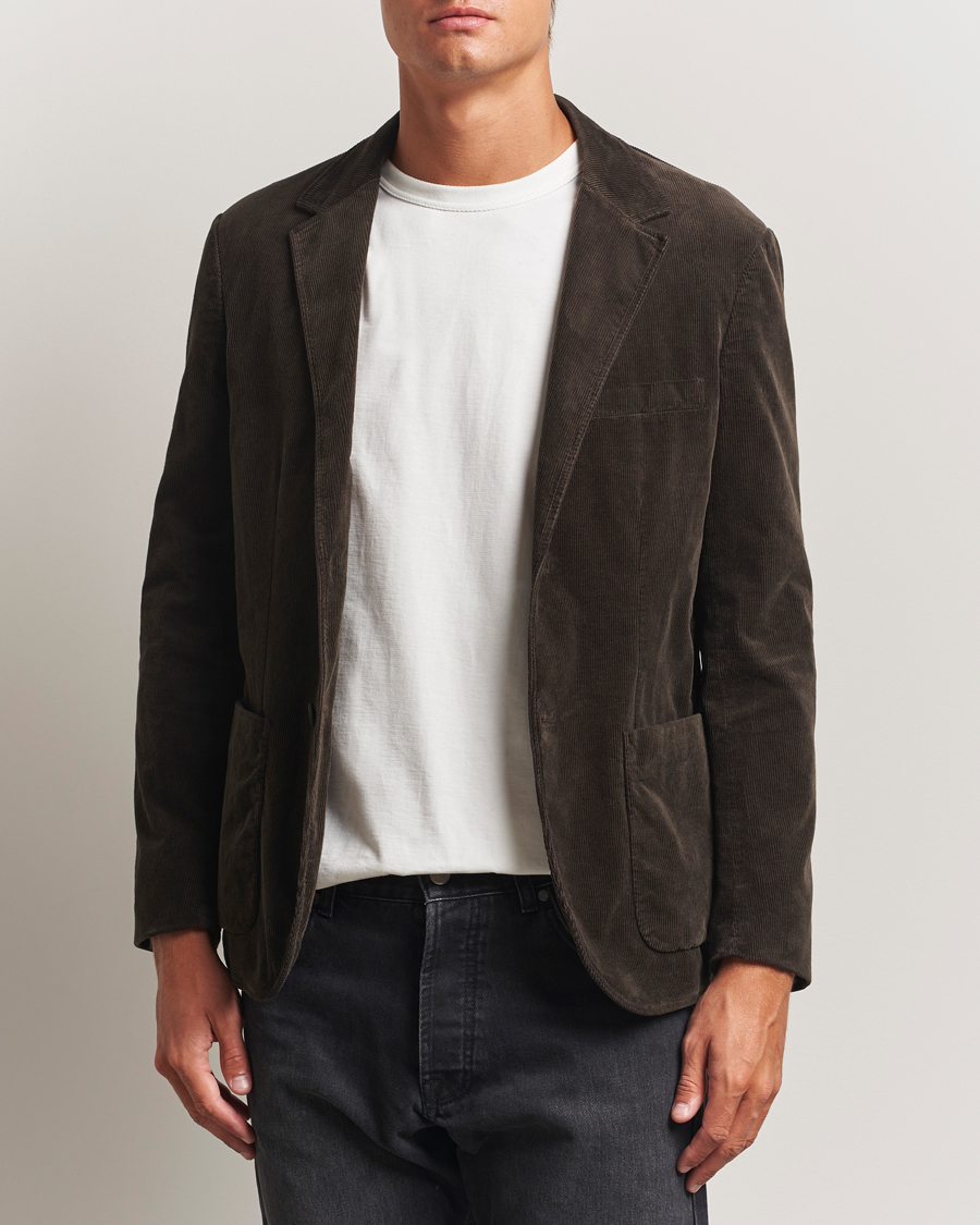 Uomini | Blazers | Sunspel | Relaxed Corduroy Blazer Coffee