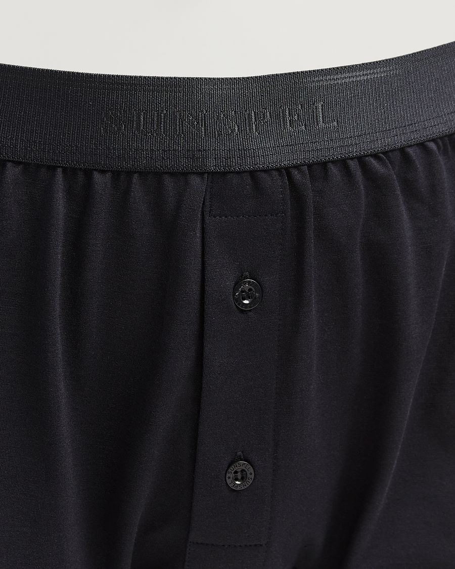 Uomini | Biancheria intima | Sunspel | Superfine Two Button Cotton Black