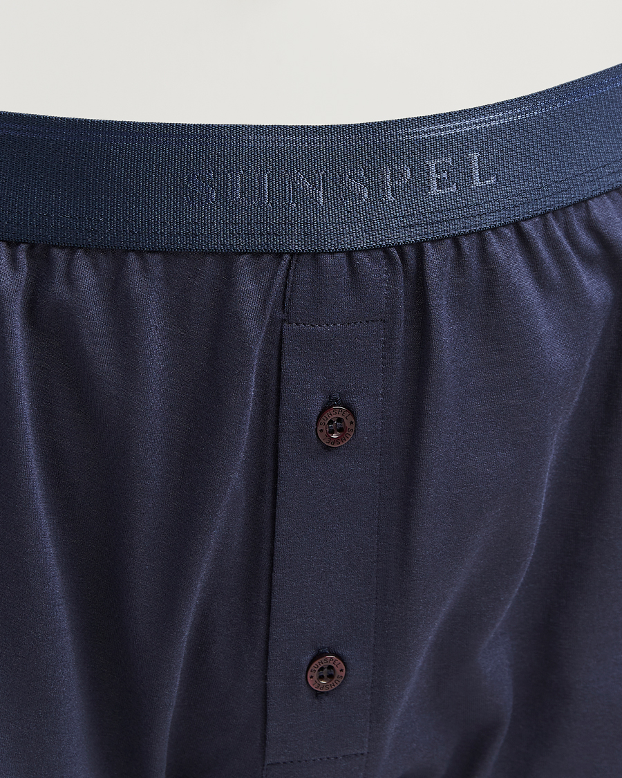 Uomini | Biancheria intima | Sunspel | Superfine Two Button Cotton Navy